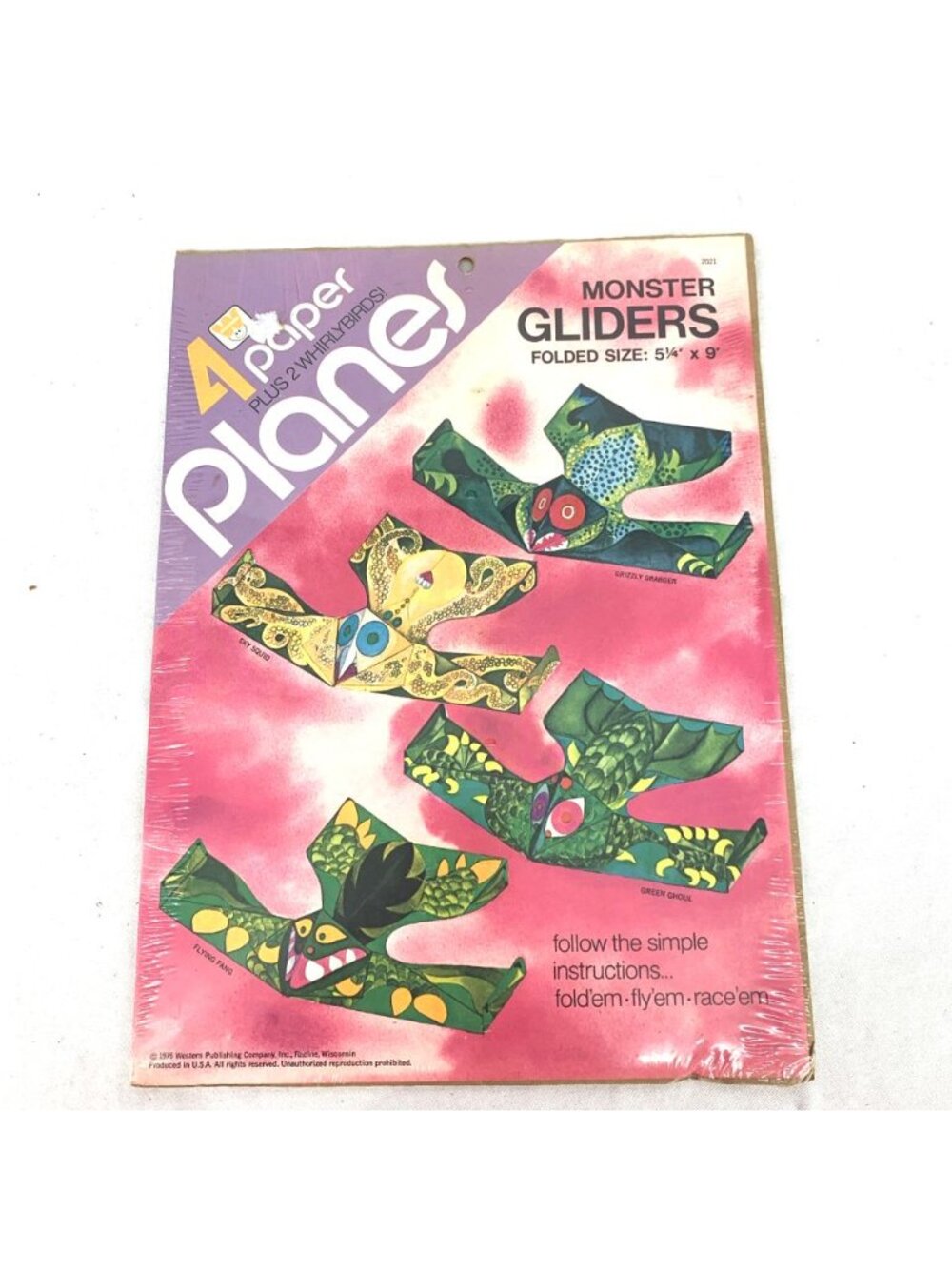 Whitman Paper Airplanes Monster Gliders plus Whirlybirds 1976 NOS Sealed